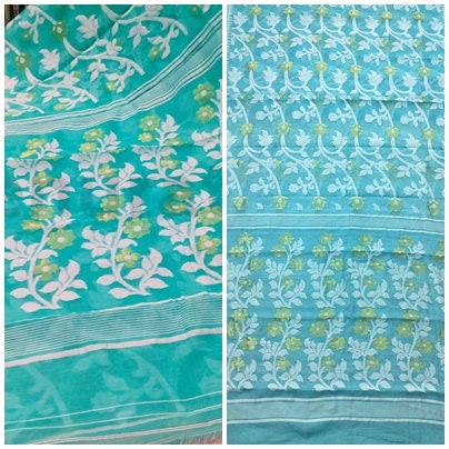 Authentic Dhakai Jamdani Saree Floral Work Jamdani Saree Soft and Comfortable Dhakai Saree Handloom Jamdani Sari from Bengal