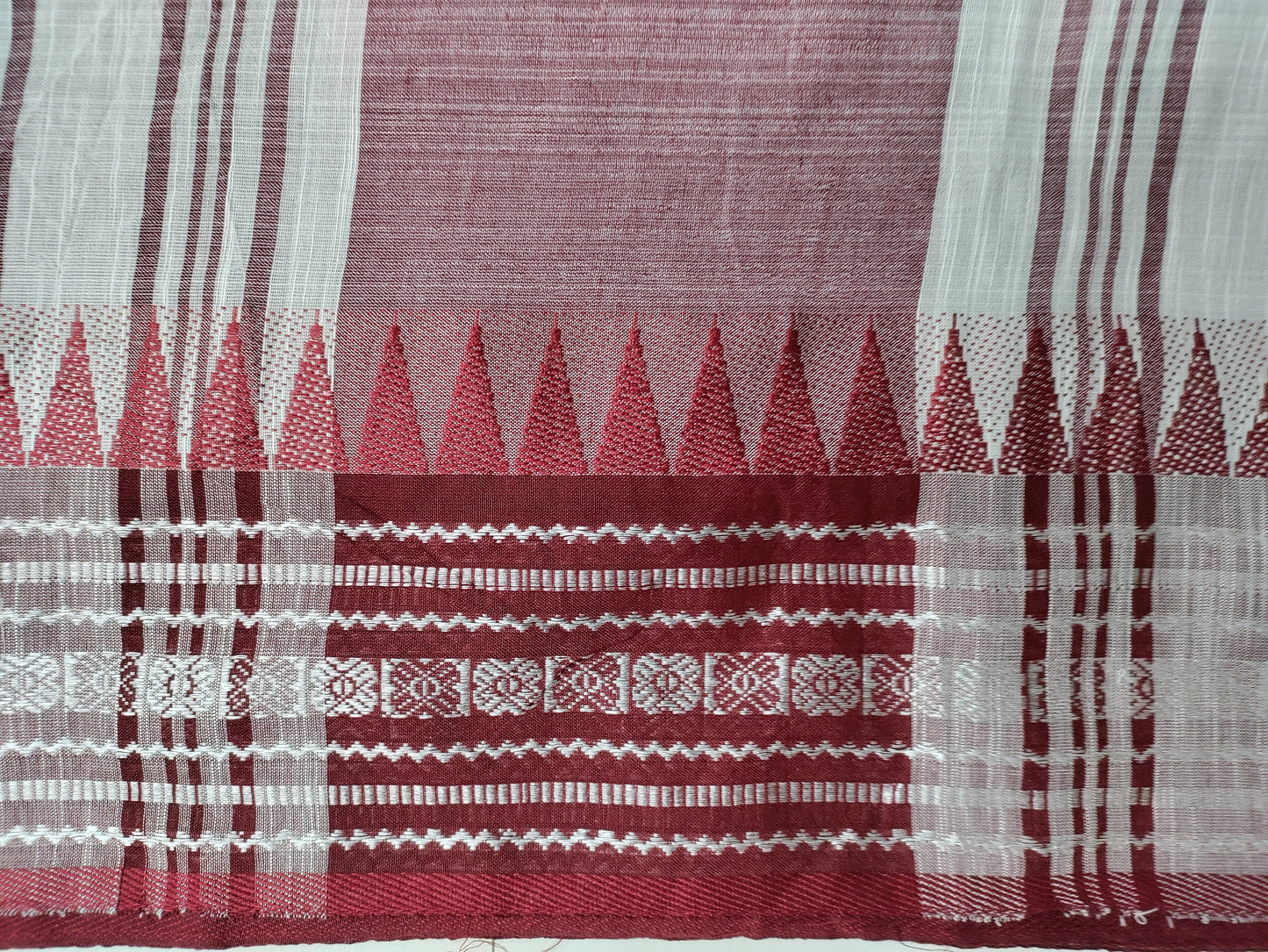 Pure Mercerized Cotton Begumpuri Saree With Blouse Piece Handwoven Soft Dhonekhali Cotton Sarees With Temple Border Durga Puja Gift