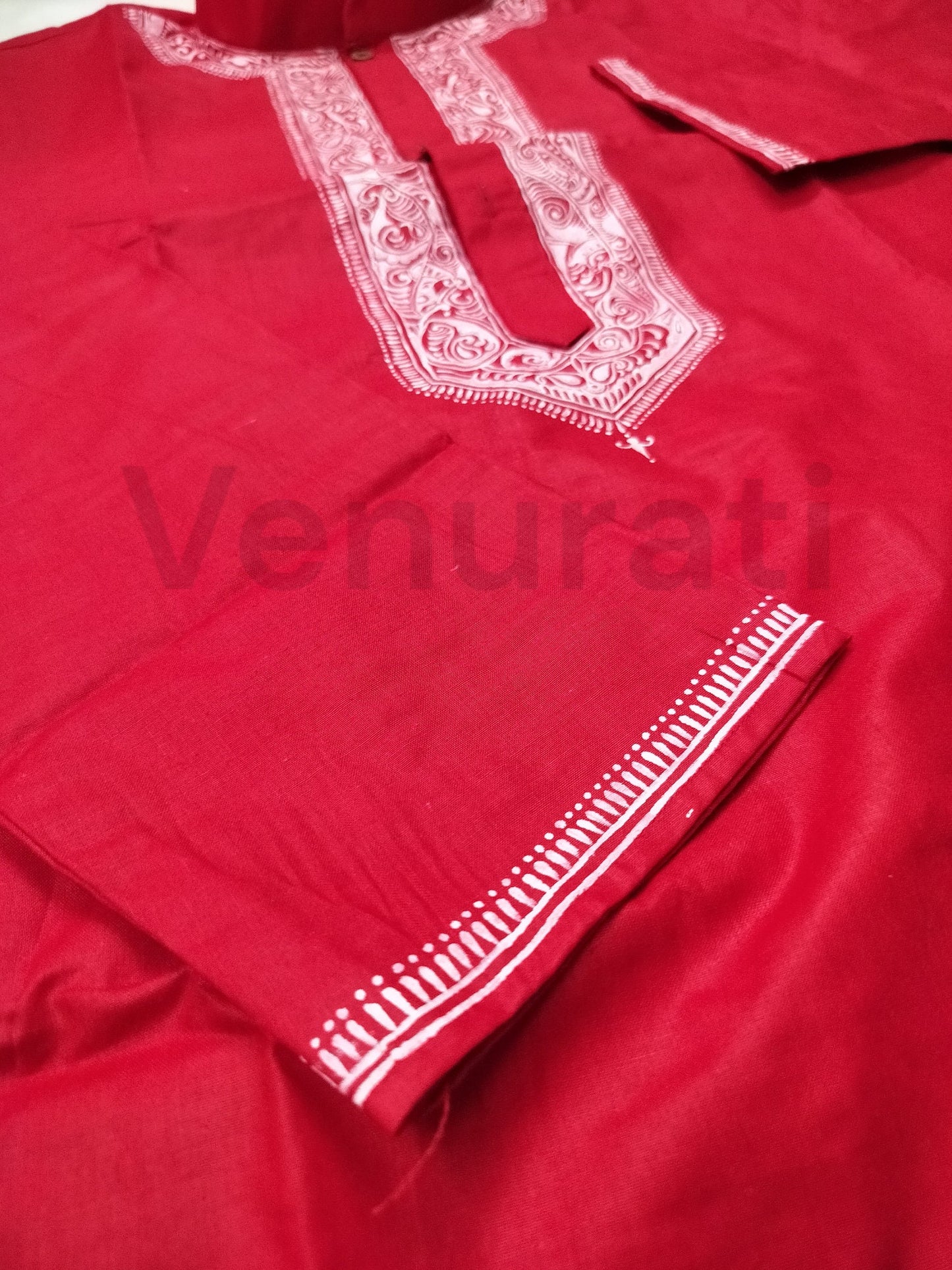 Hand painted Pure Cotton Kurta for Men's, Indian Style Men's Kurta, Handpaint Punjabi for Men's, Gift For Him