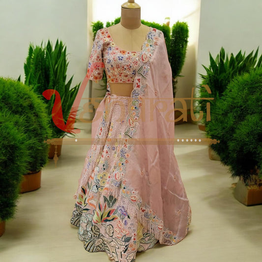 Made To Order Hand Embroidered Lehenga Choli set for Girls and Women