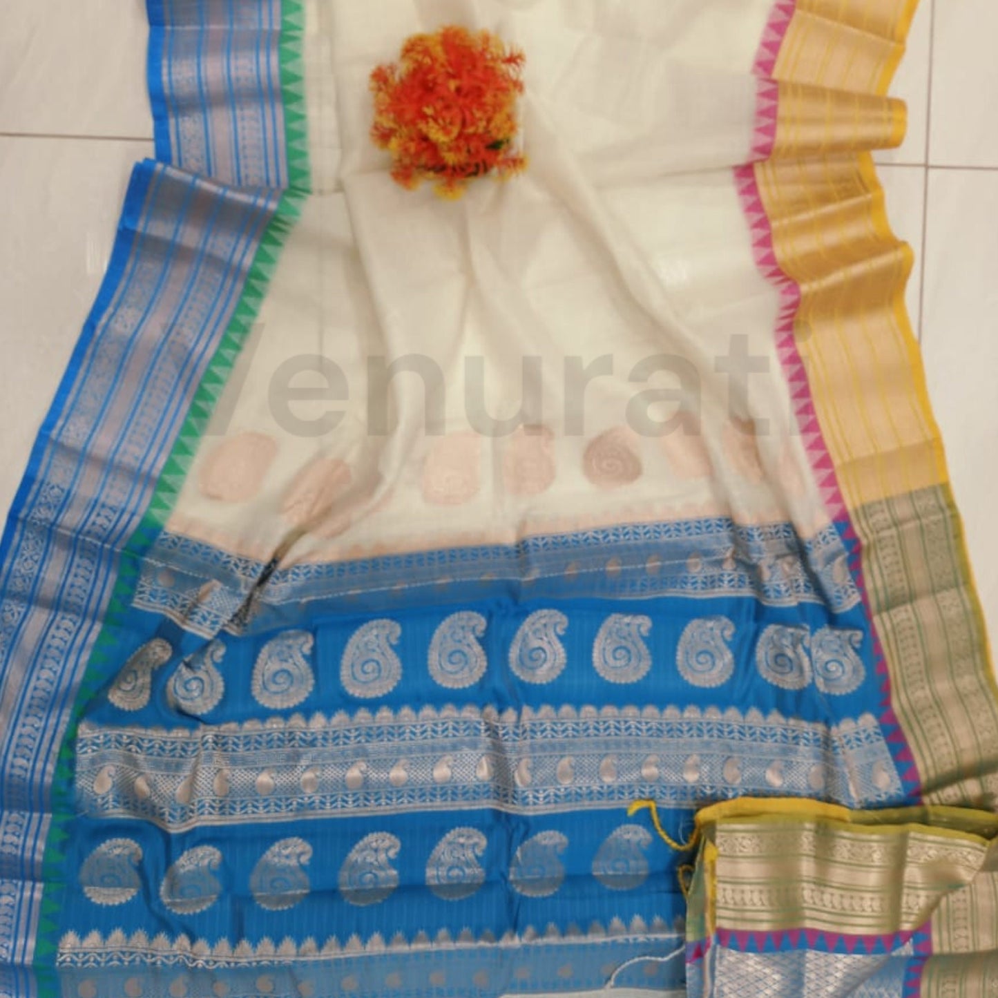 Authentic Kota Gadwal Silk Saree With Blouse Piece  Designer Bollywood Silk Saree by VENURATI