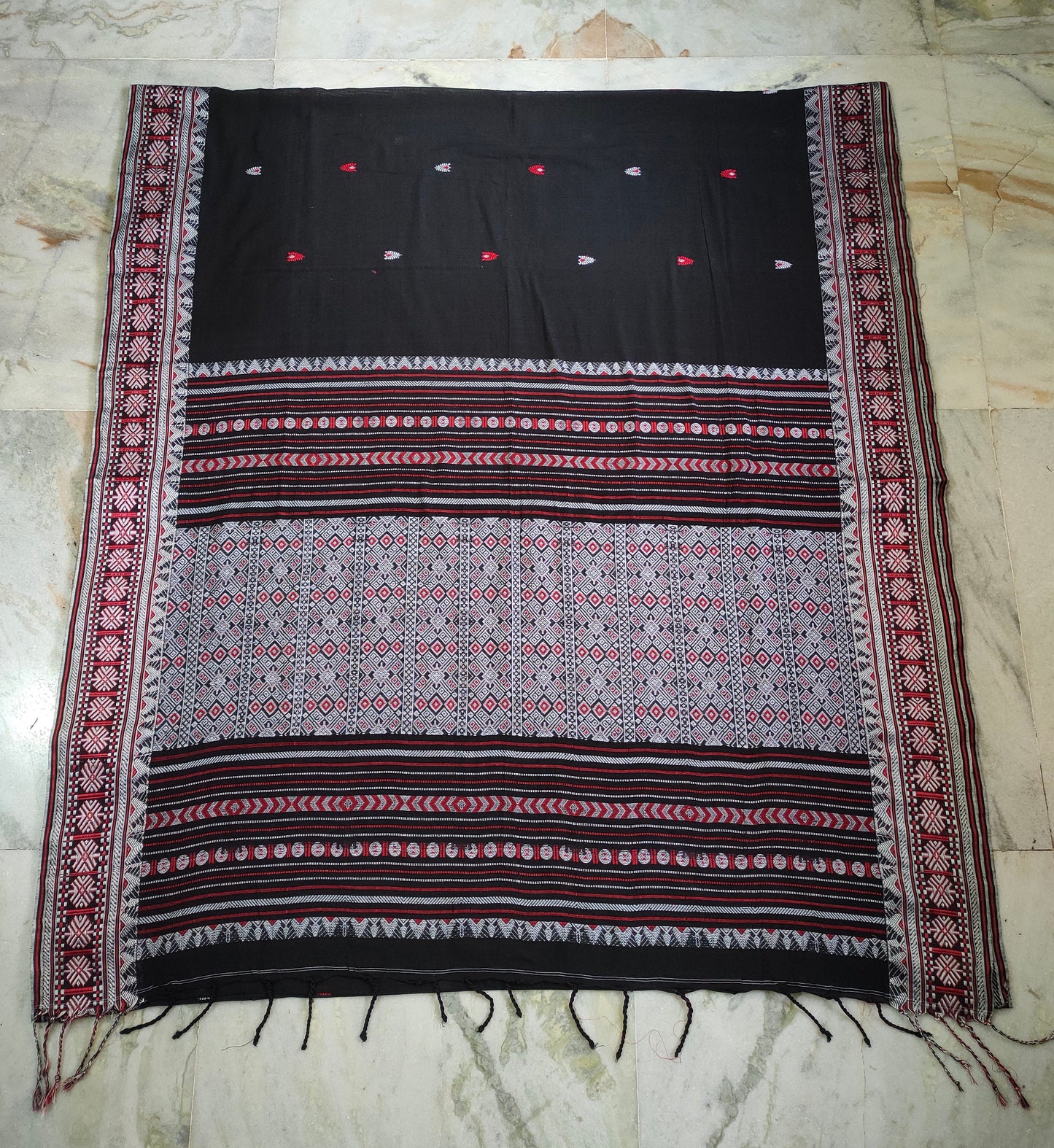 Authentic Assam Handwoven Khadi Cotton Saree Pure Mercerized Cotton Saree With Blouse Piece Dongria khadi Sari Begumpuri Jamdani Saree