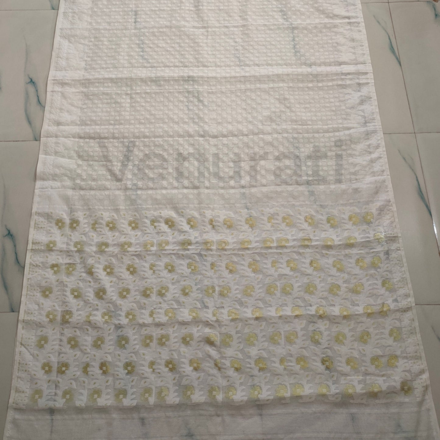 Bengals Dhakai Jamdani Saree Soft Jamdani Saree Comfortable Rich Work Handloom Jamdani Sari Gift for Durgapuja Diwali Anniversary