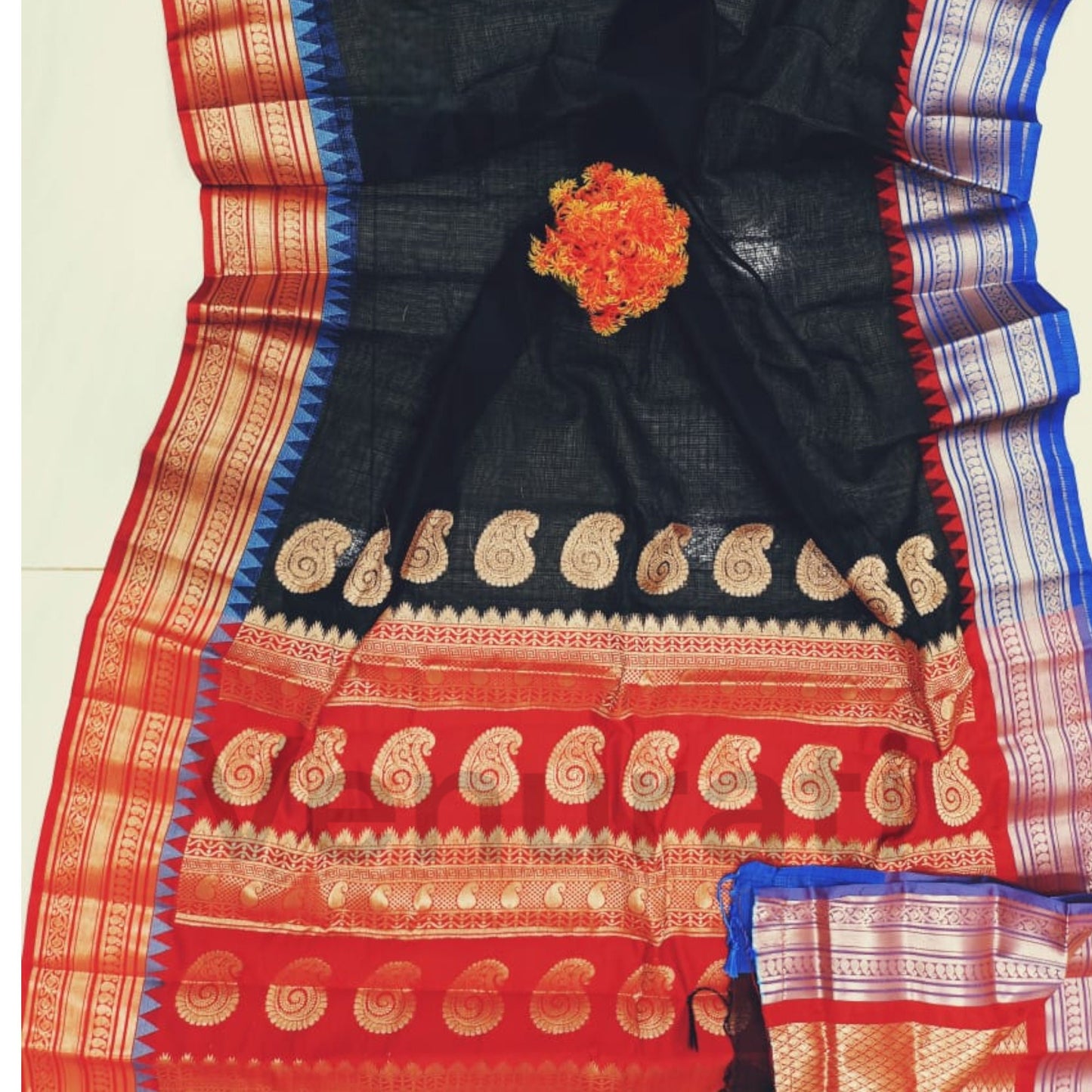 Authentic Kota Gadwal Silk Saree With Blouse Piece  Designer Bollywood Silk Saree by VENURATI