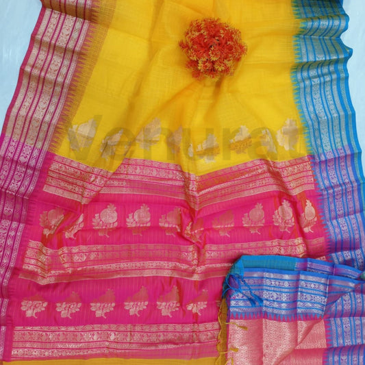 Authentic Kota Gadwal Silk Saree With Blouse Piece  Designer Bollywood Silk Saree by VENURATI