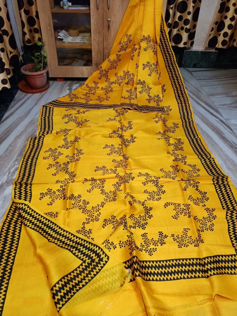 Murshidabad Silk Saree Designer Block Print Pure Handloom Soft Murshidabadi Silk Sari With Blouse Piece | Gift For Durga puja, Anniversary