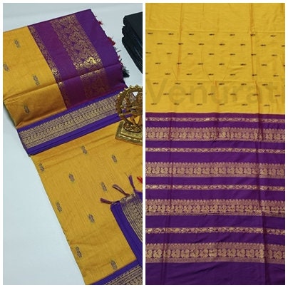 Authentic Gadwal Silk Saree with Zari Work Bengals Gadwal Sari for Women Gift for Her