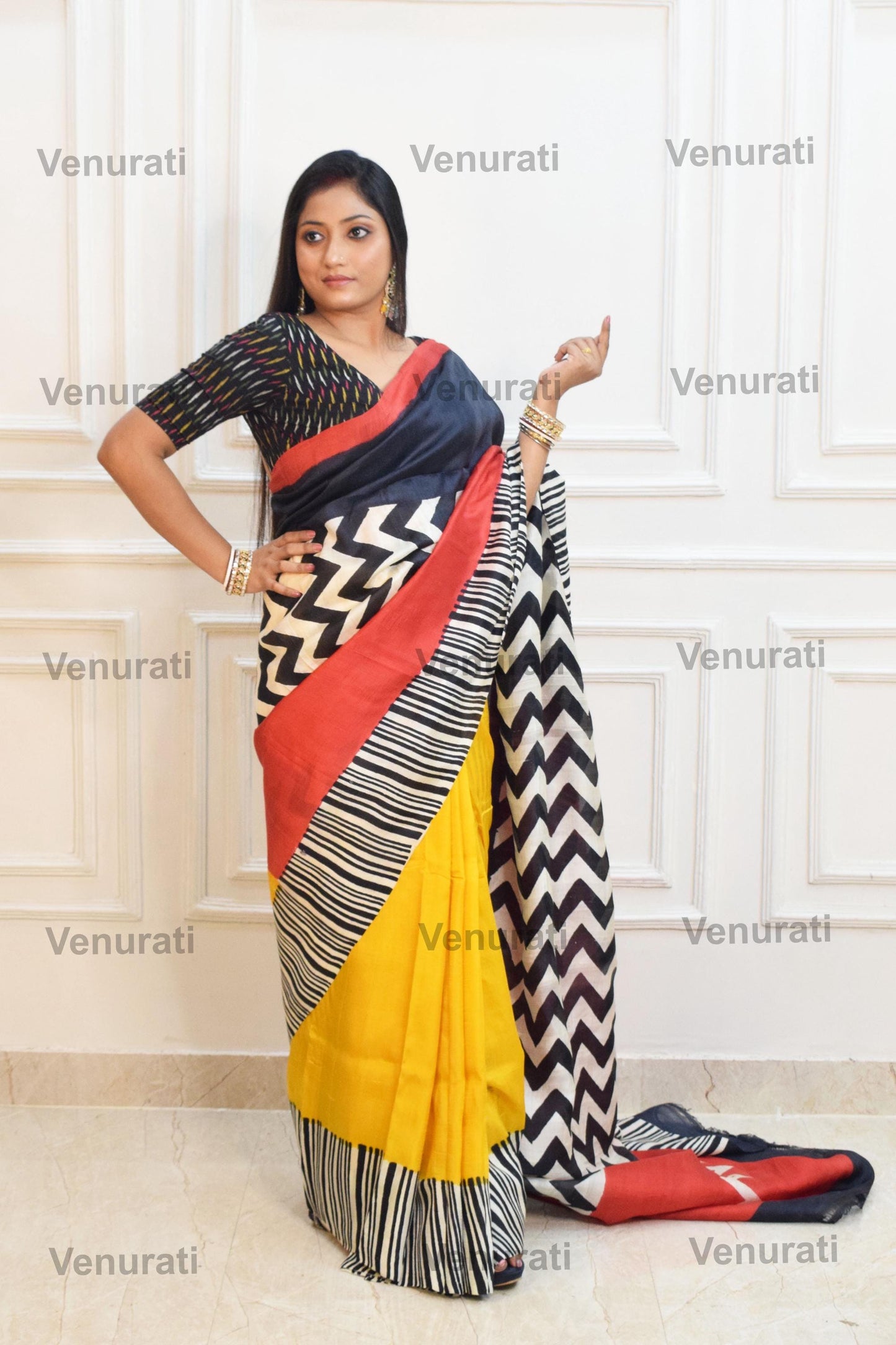 Designer Silk Saree with Silk Mark, Block Print Pure Murshidabad Silk Sari With Blouse Piece, Soft Silk Saree for Women, Gift for Her