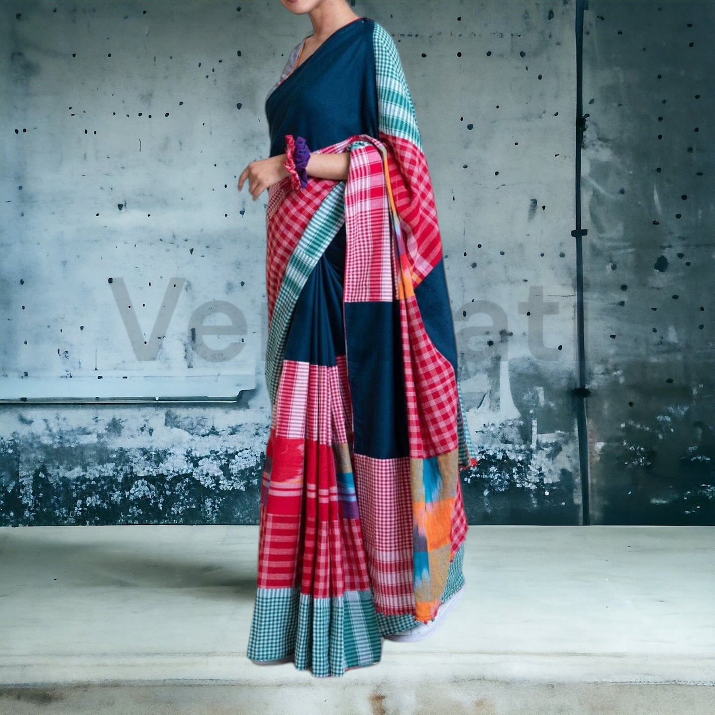 Handwoven Cotton Katki Mix Match Khadi Saree – Traditional Elegance for Every Occasion