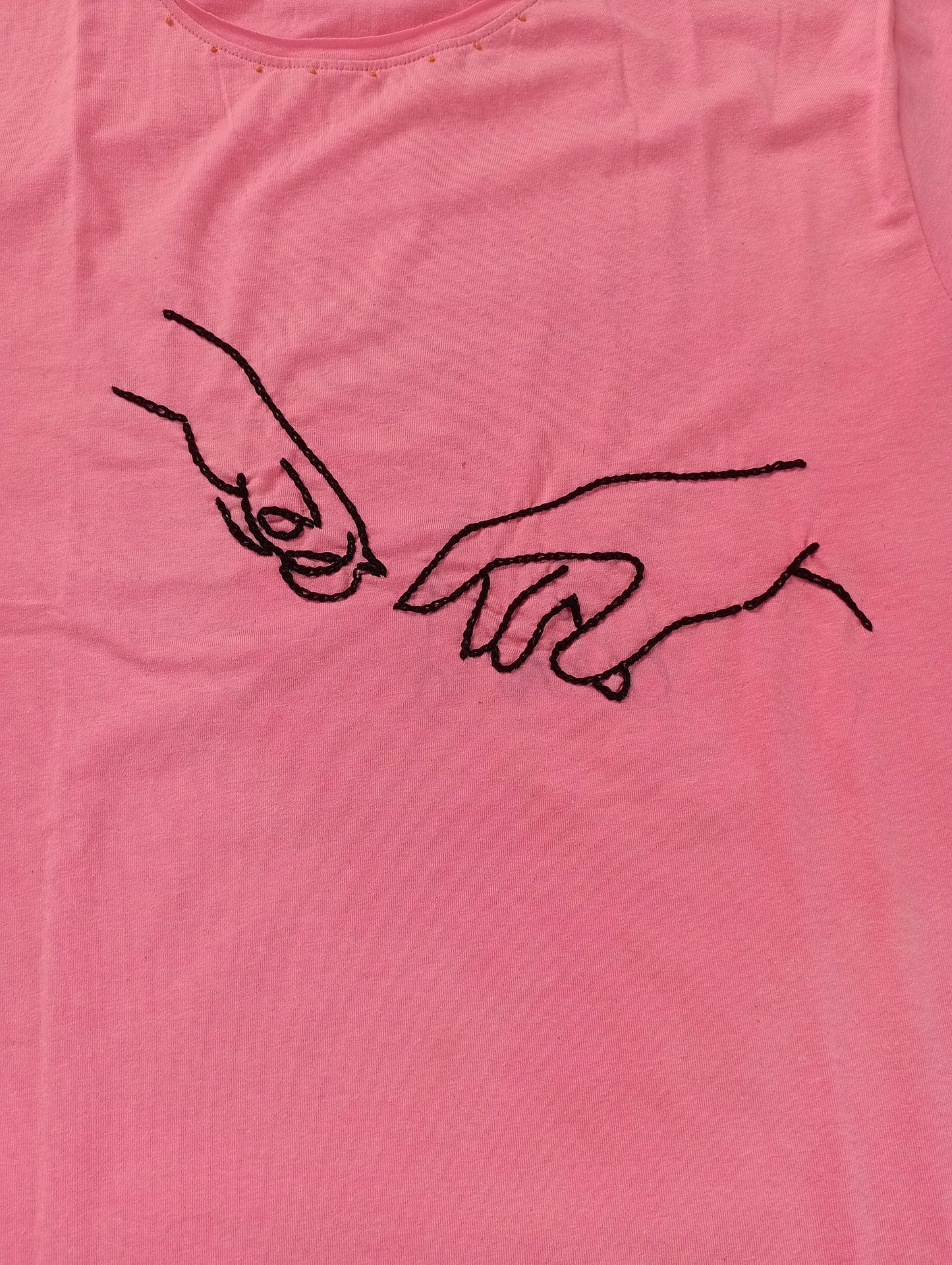 Hand-embroidered t-shirt, Customized T-Shirt, Made in India, Flower's T-shirt, Embroidered tshirt for women