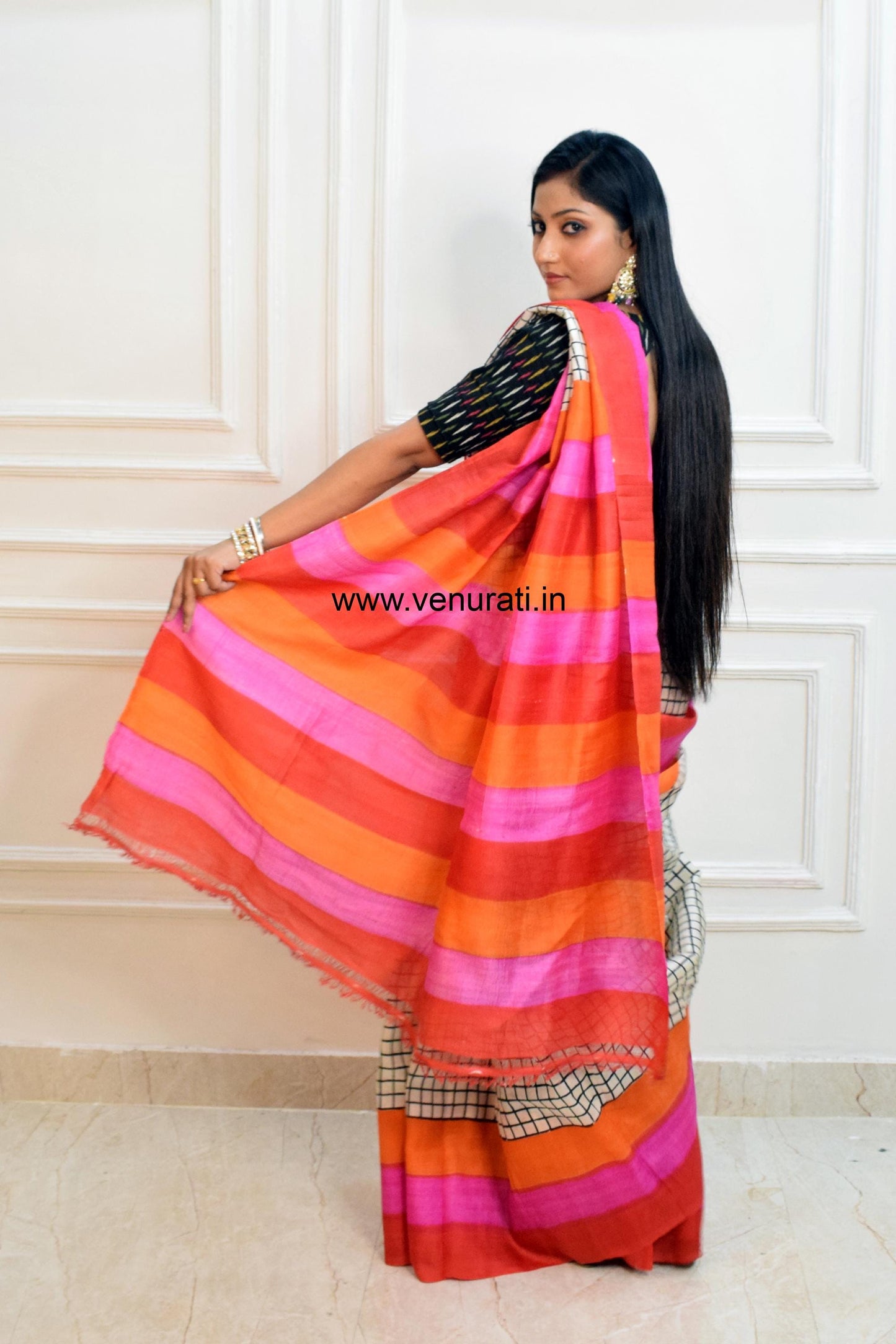 Pure Silk Saree, Murshidabad Silk Sari, Block Printed Pure Silk Saree with Silkmark, Authentic Silk Saree with Blouse Piece Diwali Gift