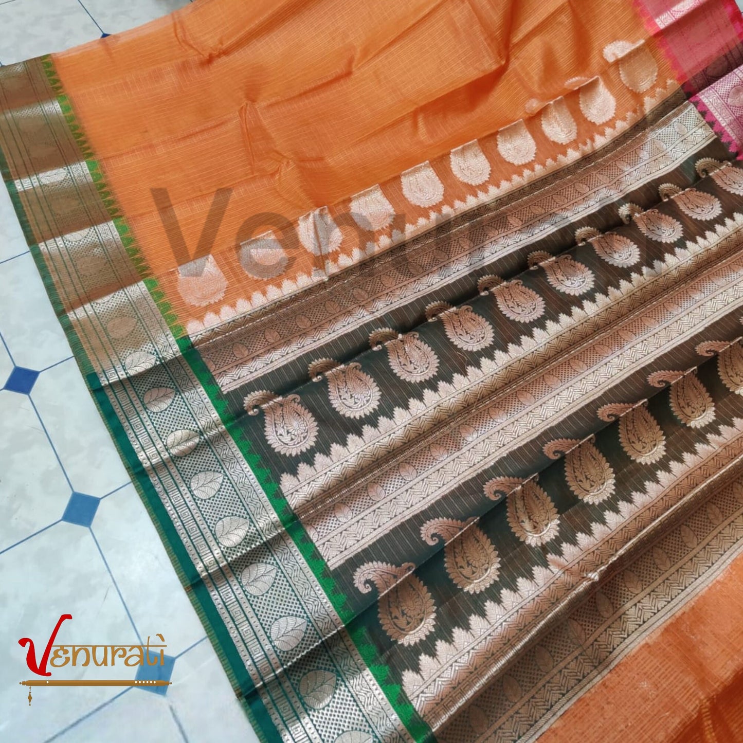 Authentic Kota Gadwal Silk Saree With Blouse Piece  Designer Bollywood Silk Saree by VENURATI