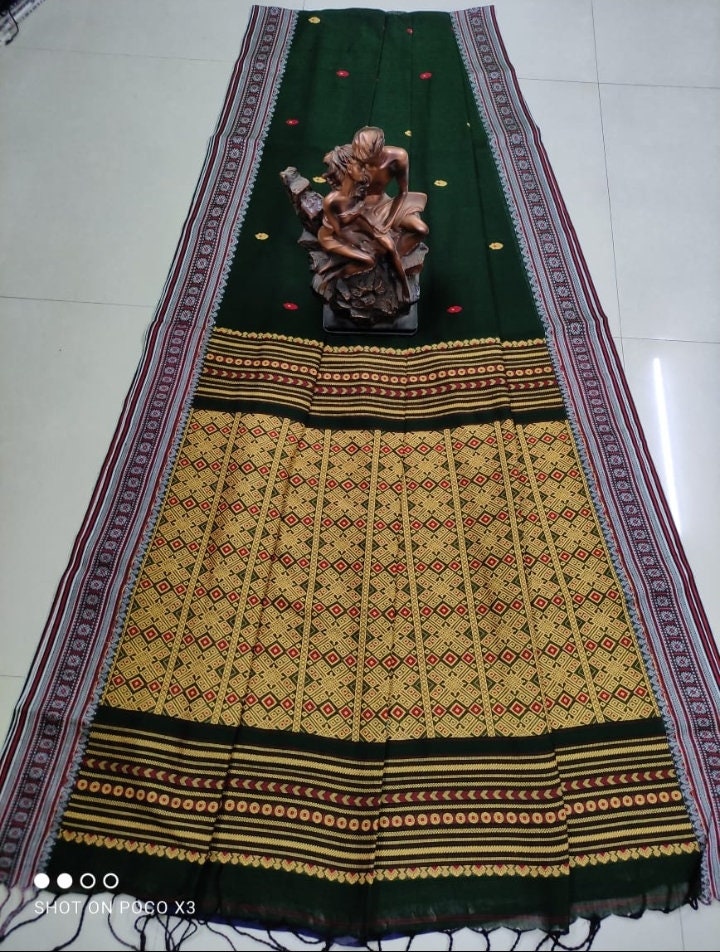Authentic Assam Handwoven Khadi Cotton Saree Pure Mercerized Cotton Saree With Blouse Piece Dongria Khadi Sari Begumpuri Saree