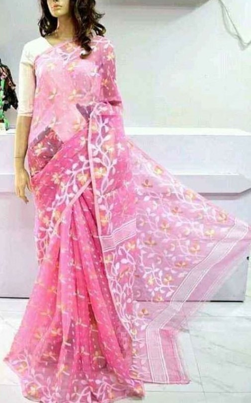 Authentic Dhakai Jamdani Saree for Womens Soft Jamdani Saree Comfortable Rich Work Handloom Jamdani Sari Gift for wife