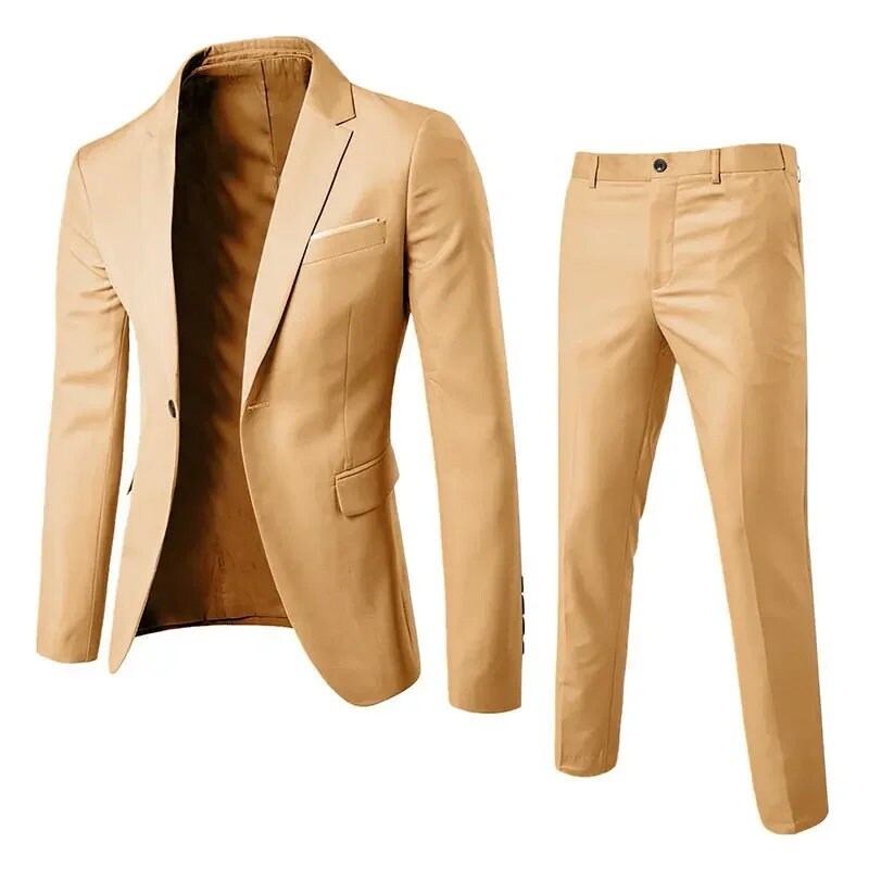 Custom Made Men Formal Blazer 2 Piece Suit Set For Men Solid Colour Blazer For men Slim Fit Blazer For Men Party Wear For Men Gift For Men