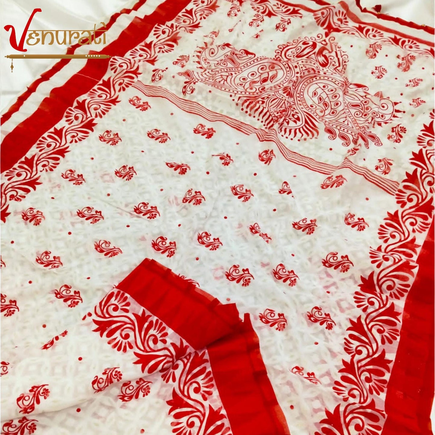 Designer Saree And Punjabi Couple Set With Hand Painted work Pure Cotton Mens Kurta Cotton Jamdani Saree