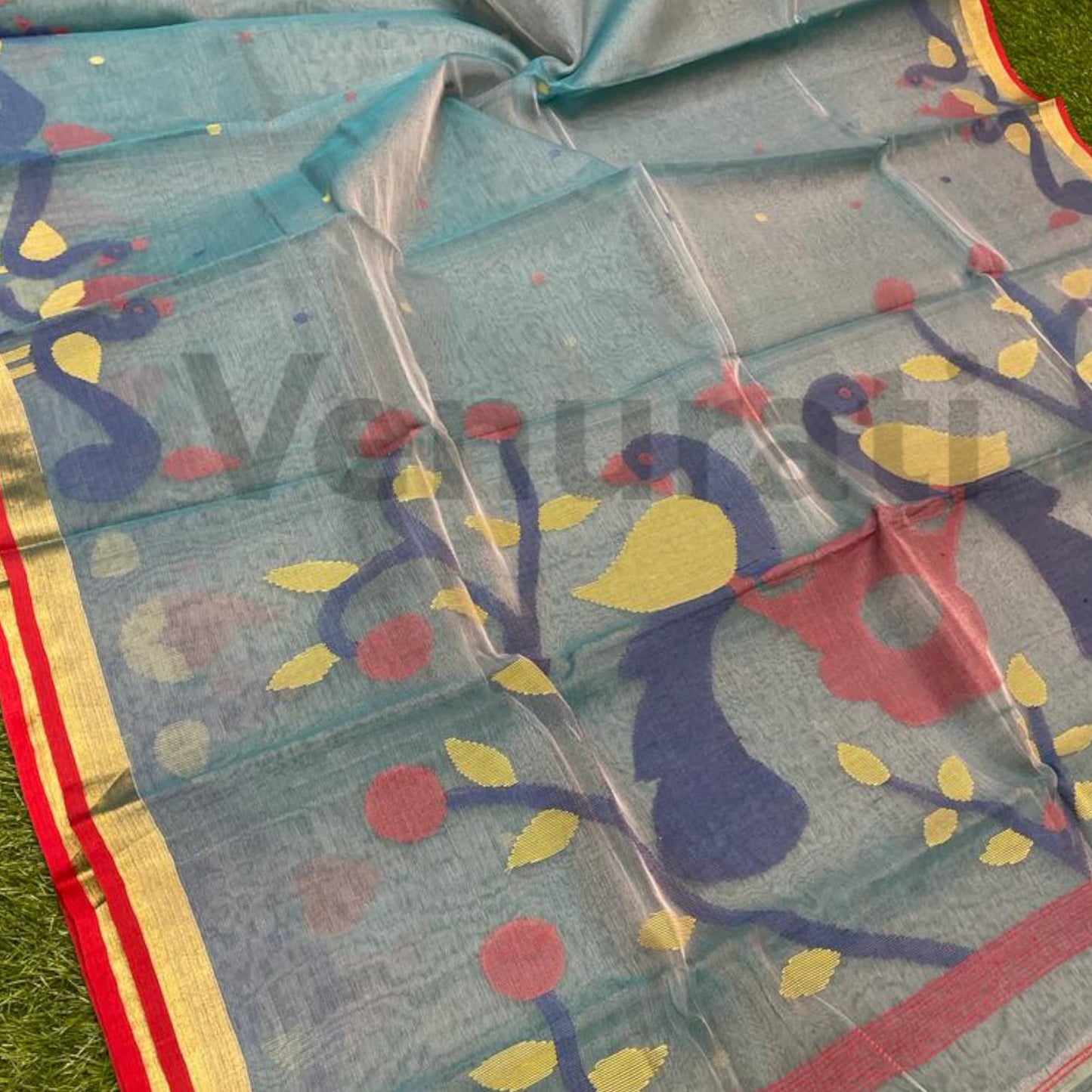 Traditional Bengal Handwoven Maslin Jamdani Saree Resham Jamdani Sarees Zari Artwork Jamdani Sari Muslin Jamdani Sari Gift For Her