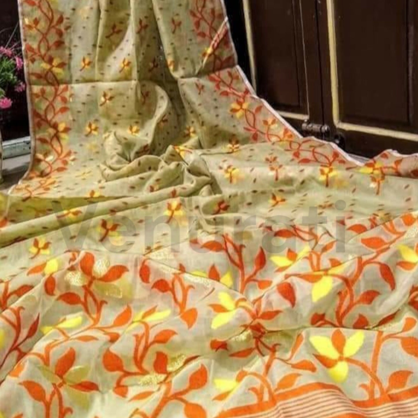 Authentic Dhakai Jamdani Saree for Womens Soft Jamdani Saree Comfortable Rich Work Handloom Jamdani Sari Gift for wife
