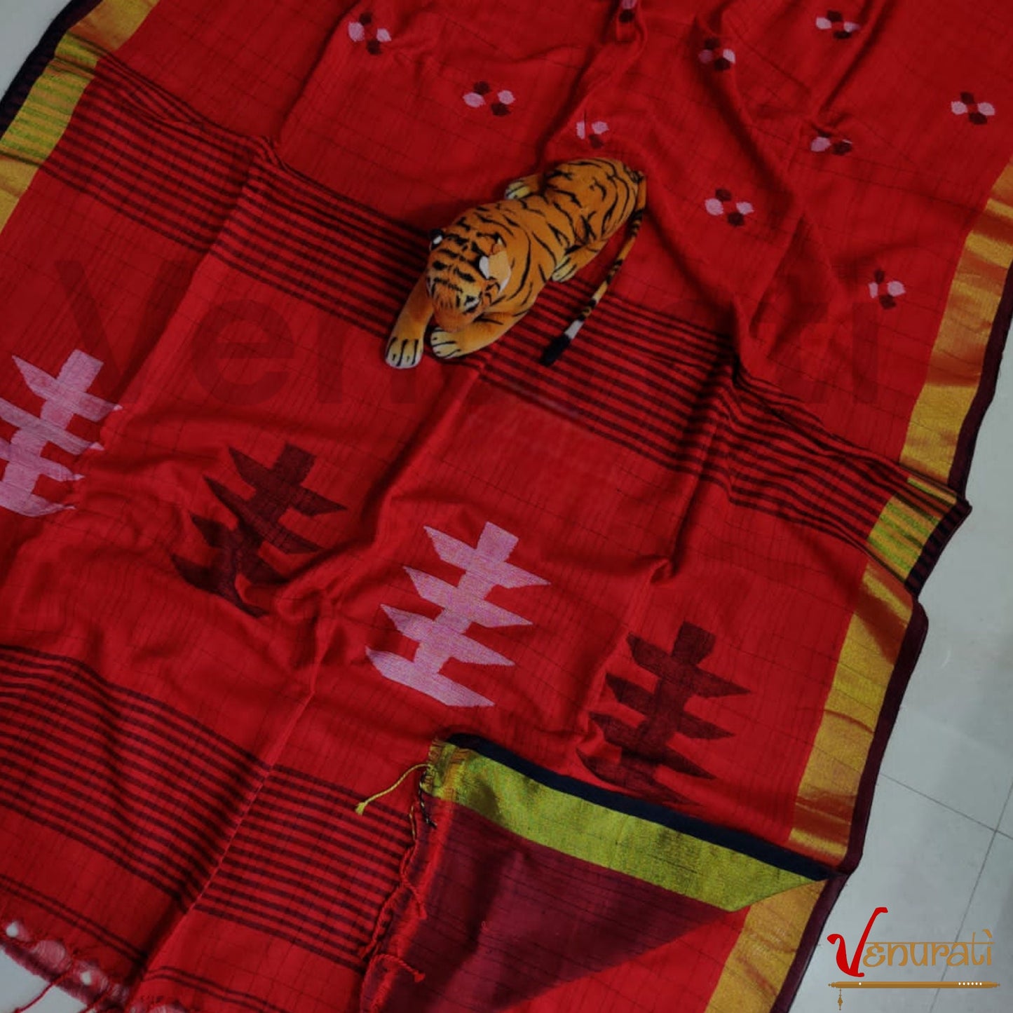 Khadi cotton handloom saree With Blouse Piece Soft Cotton Sarees Gift for Durga puja, Diwali, Anniversary