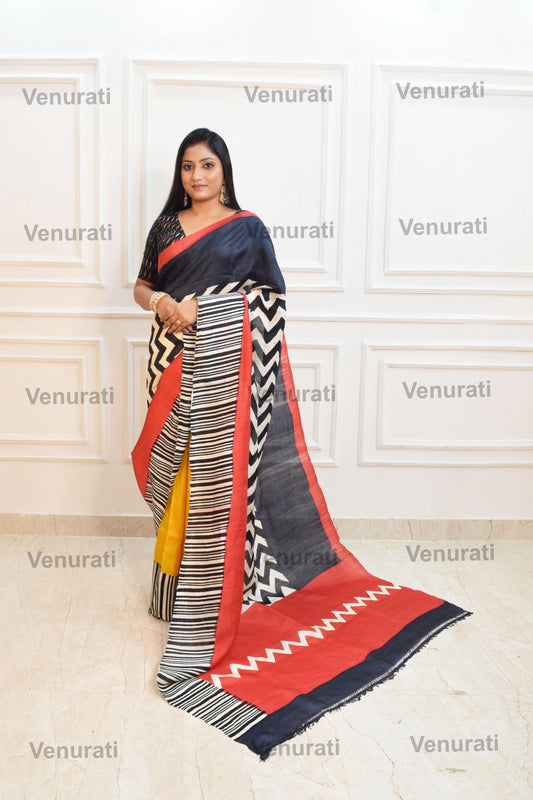 Designer Silk Saree with Silk Mark, Block Print Pure Murshidabad Silk Sari With Blouse Piece, Soft Silk Saree for Women, Gift for Her