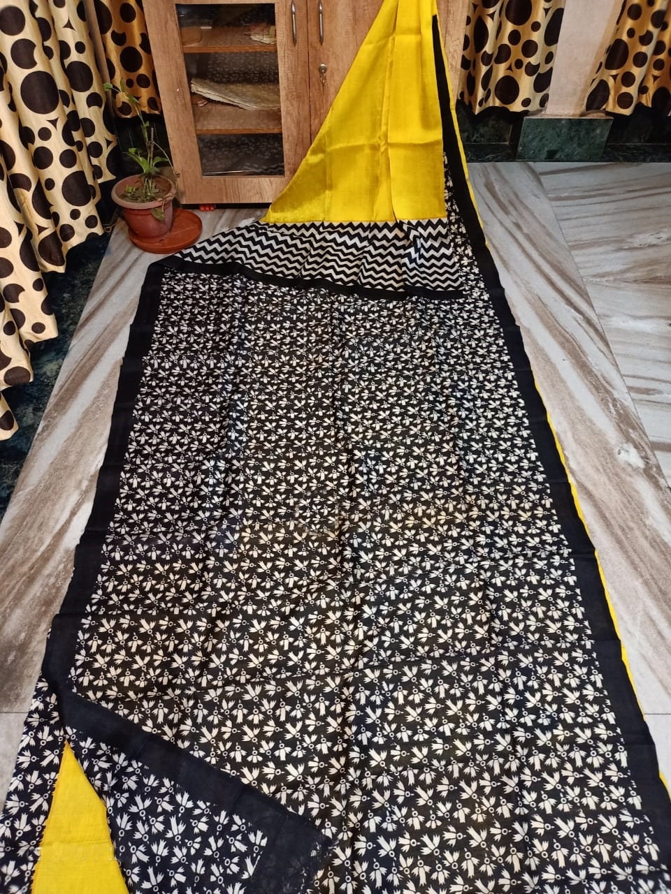 Murshidabad Silk Saree Designer Block Print Pure Handloom Soft Murshidabadi Silk Sari With Blouse Piece | Gift For Durga puja, Anniversary