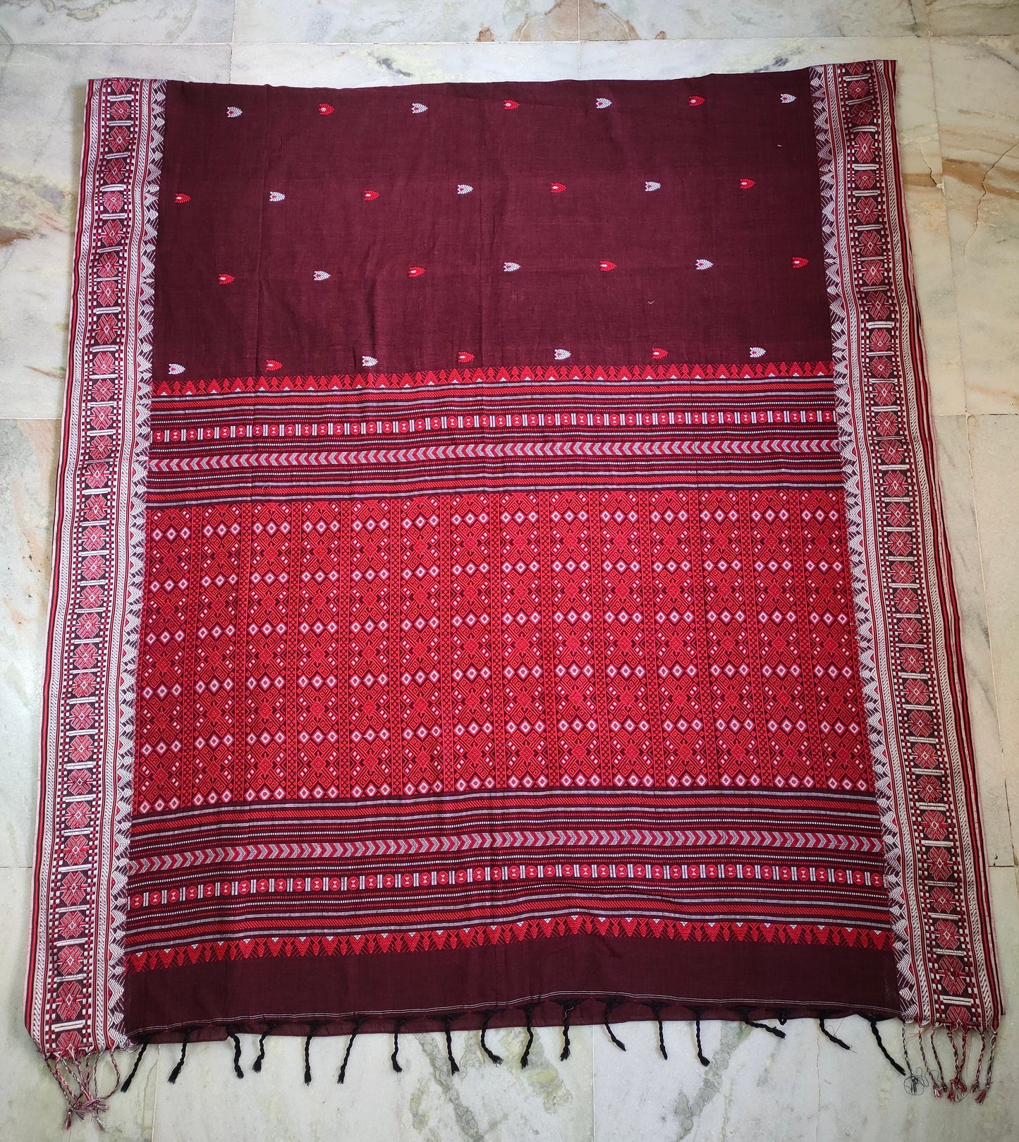 Authentic Assam Handwoven Khadi Cotton Saree Pure Mercerized Cotton Saree With Blouse Piece Dongria Khadi Sari Begumpuri Saree