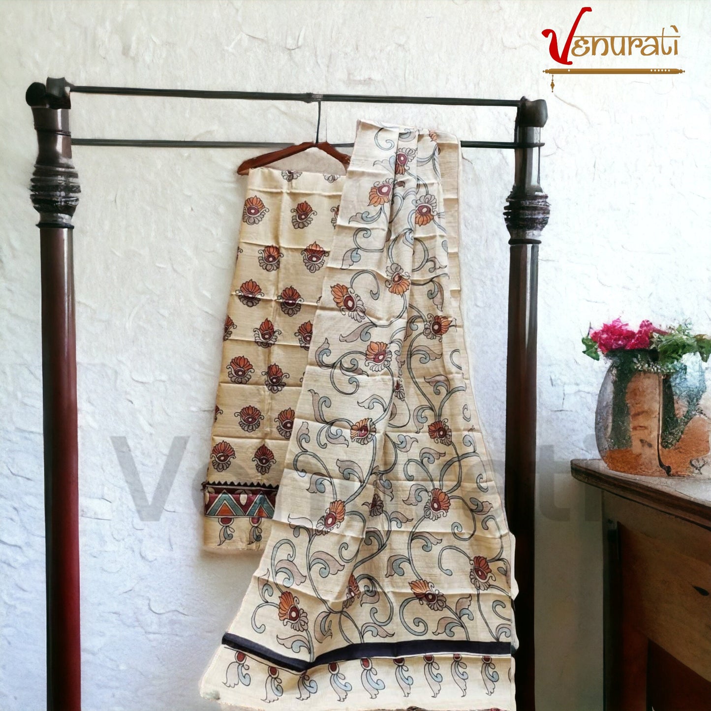 Authentic Kalamkari Design Salwar Suit Piece Set With SILK MARK Designer Bollywood Kurtis by VENURATI