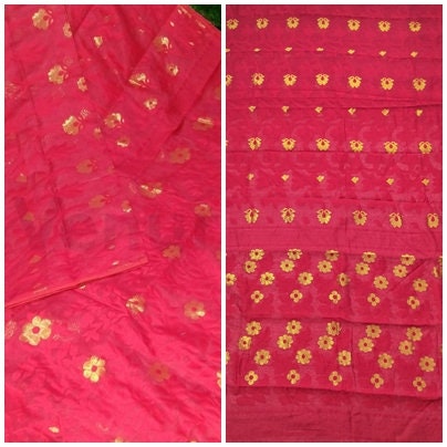 Authentic Dhakai Jamdani Saree Floral Work Jamdani Saree Soft and Comfortable Dhakai Saree Handloom Jamdani Sari from Bengal