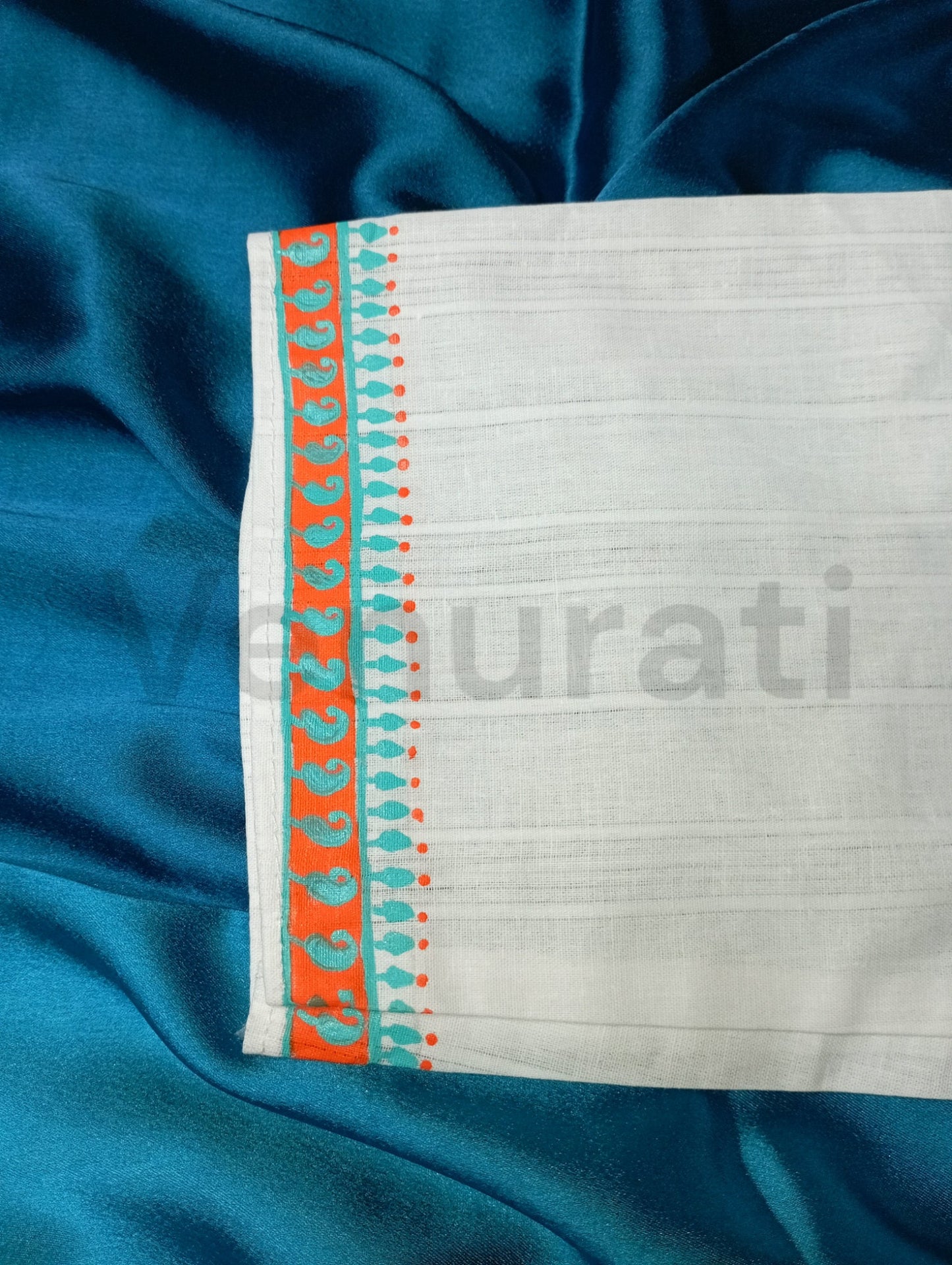 Hand painted Pure Cotton Kurta for Men's, Indian Style Men's Kurta, Handpaint Punjabi for Mens, Gift for Dad
