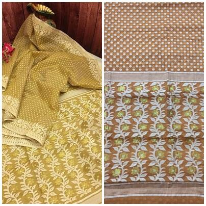 Bengals Dhakai Jamdani Saree Soft Jamdani Saree Comfortable Rich Work Handloom Jamdani Sari Gift for Durgapuja Diwali Anniversary