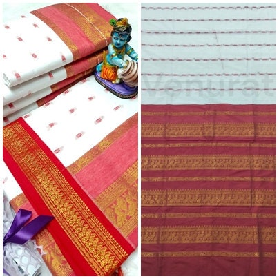 Authentic Gadwal Silk Saree with Zari Work Bengals Gadwal Sari for Women Gift for Her