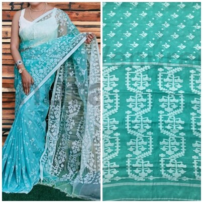 Cotton Soft Jamdani Saree Rich Texture And Work All Over Jamdani Work , Soft Dhakai Jamdani Saree Authentic Soft Jamdani Sari