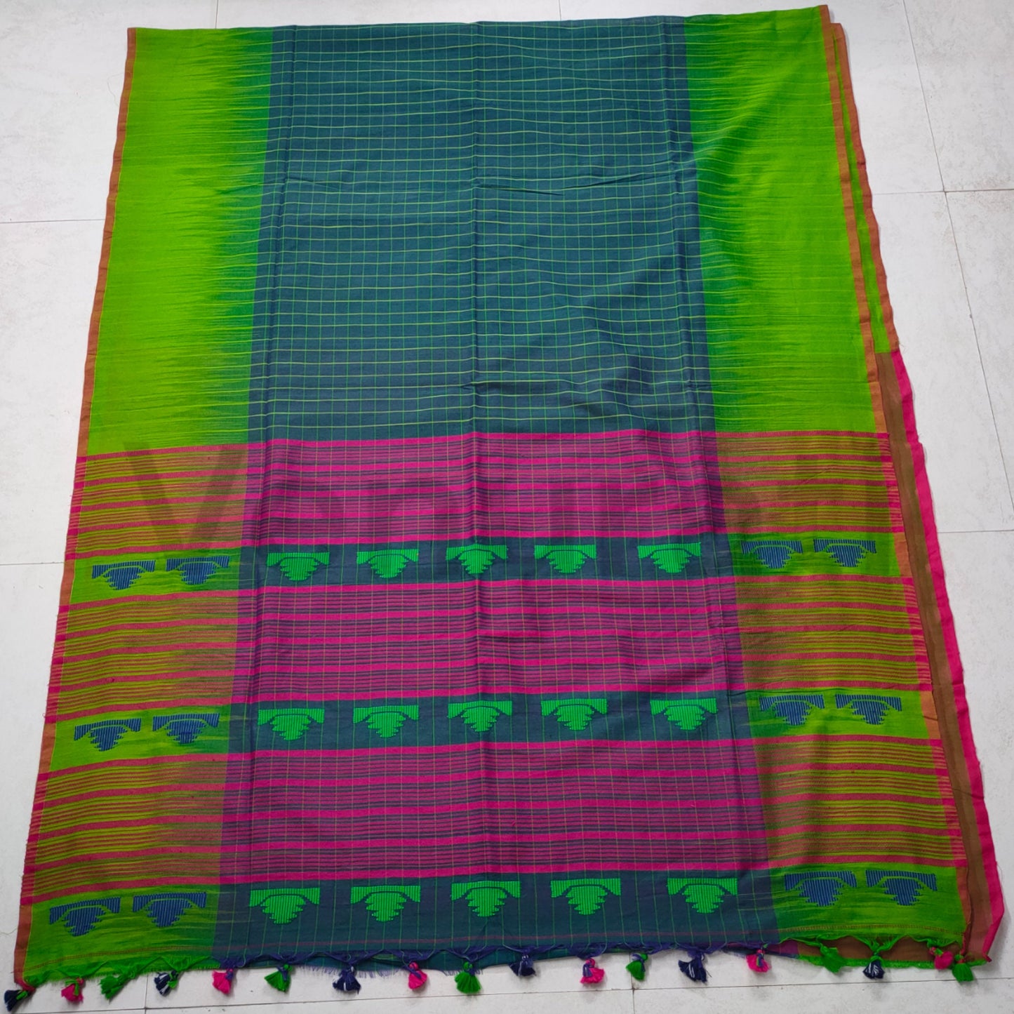 Handwoven Khadi Cotton Saree Ikkat Design Cotton Saree For Women Summer Saree Gift For Her Diwali Gift