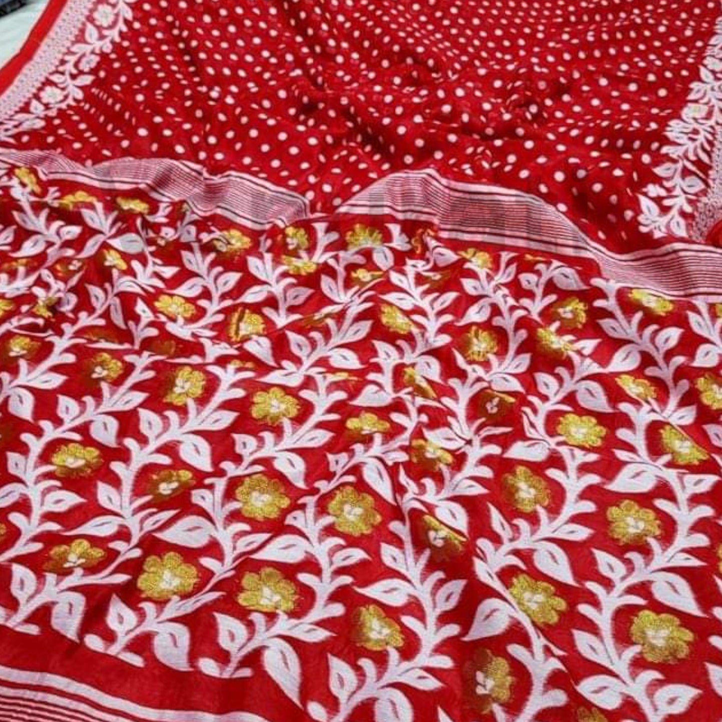 Bengals Dhakai Jamdani Saree Soft Jamdani Saree Comfortable Rich Work Handloom Jamdani Sari Gift for Durgapuja Diwali Anniversary