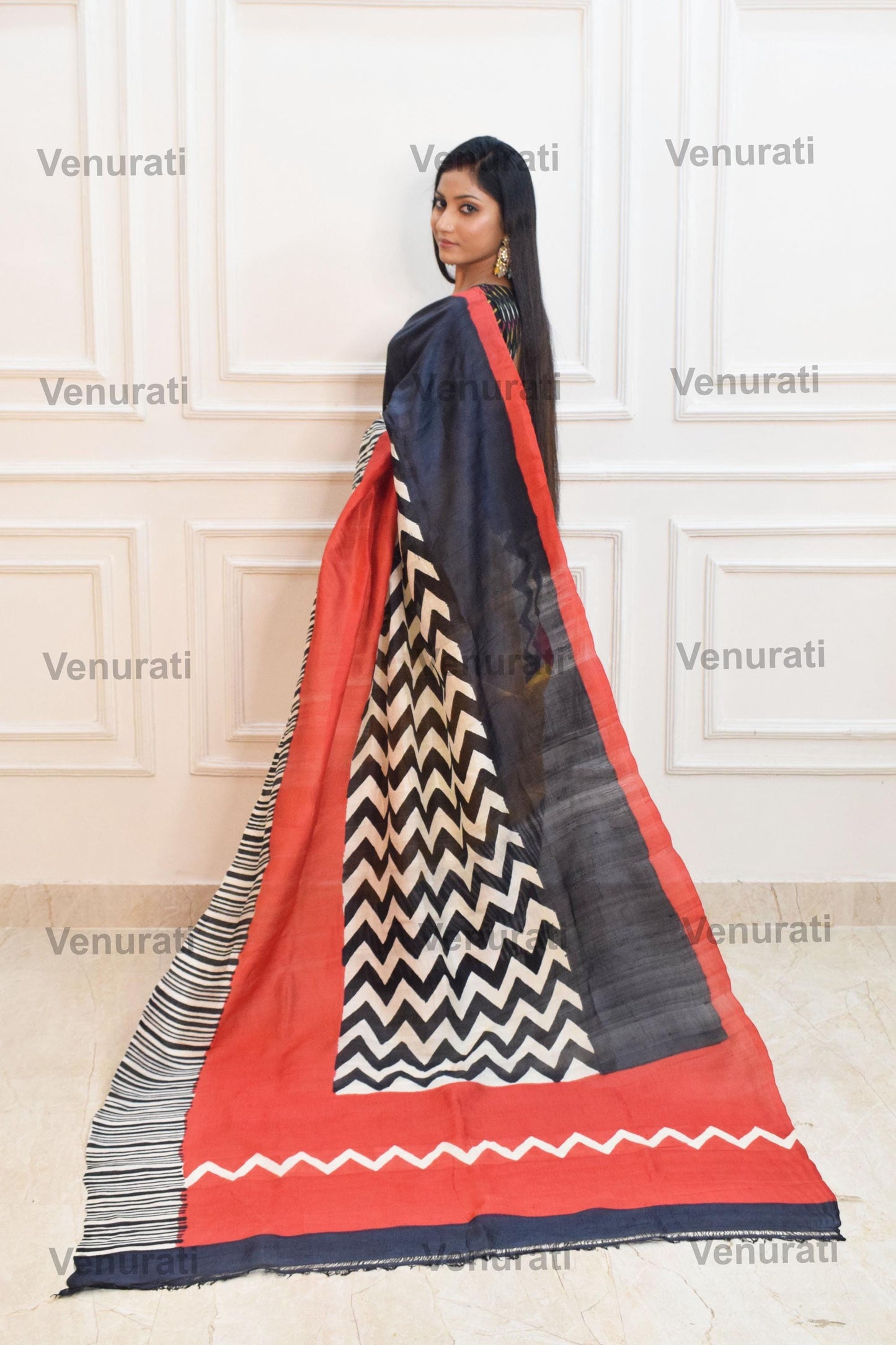 Designer Silk Saree with Silk Mark, Block Print Pure Murshidabad Silk Sari With Blouse Piece, Soft Silk Saree for Women, Gift for Her