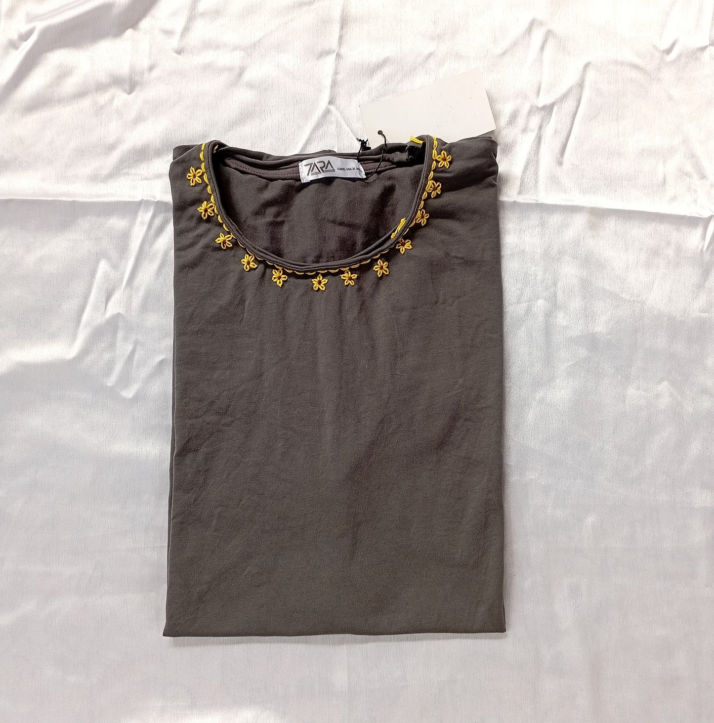Hand-embroidered t-shirt, Customized T-Shirt, Made in India, Flower's T-shirt, Embroidered tshirt for women