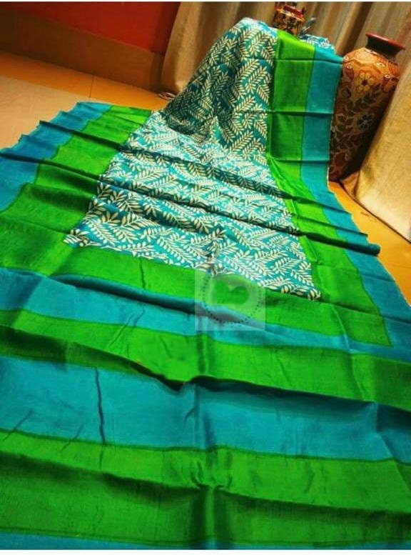 Murshidabad Silk Saree Designer Block Print Pure Handloom Soft Murshidabadi Silk Sari With Blouse Piece | Gift For Durga puja, Anniversary