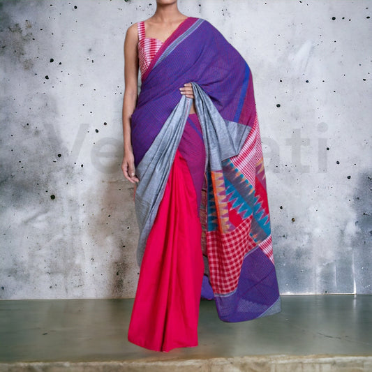 Handwoven Cotton Katki Mix Match Khadi Saree – Traditional Elegance for Every Occasion