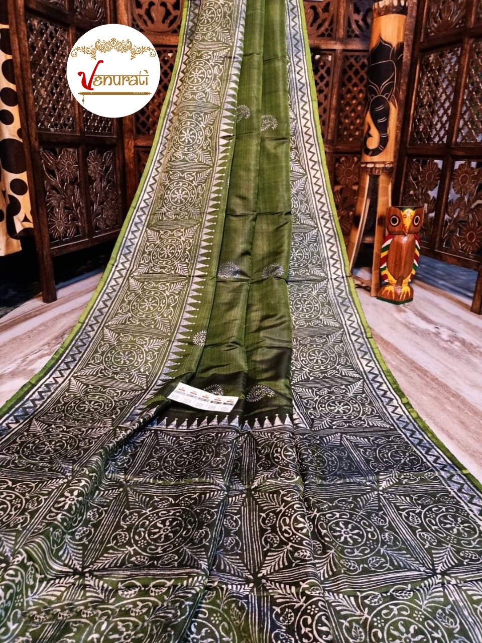 Authentic Bishnupuri Silk Saree Block Print Dual Tone Katan Silk Saree With Silk Mark Silk Saree With Blouse Piece
