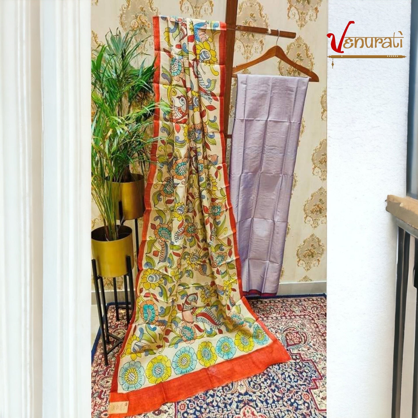 Authentic Kalamkari Design Salwar Suit Piece Set With SILK MARK Designer Bollywood Kurtis by VENURATI