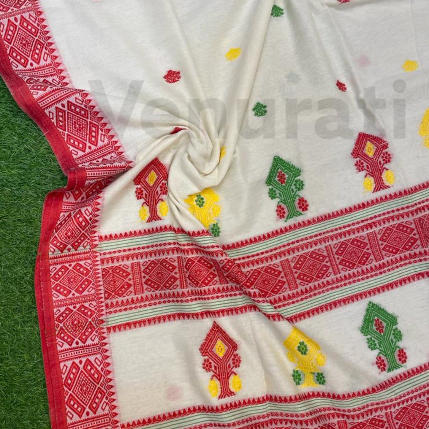 Exquisite Mercerized Cotton Jamdani Saree Pure Cotton Saree Soft jamdani Saree Anniversary Gift Birthday Gift for Indian Wife