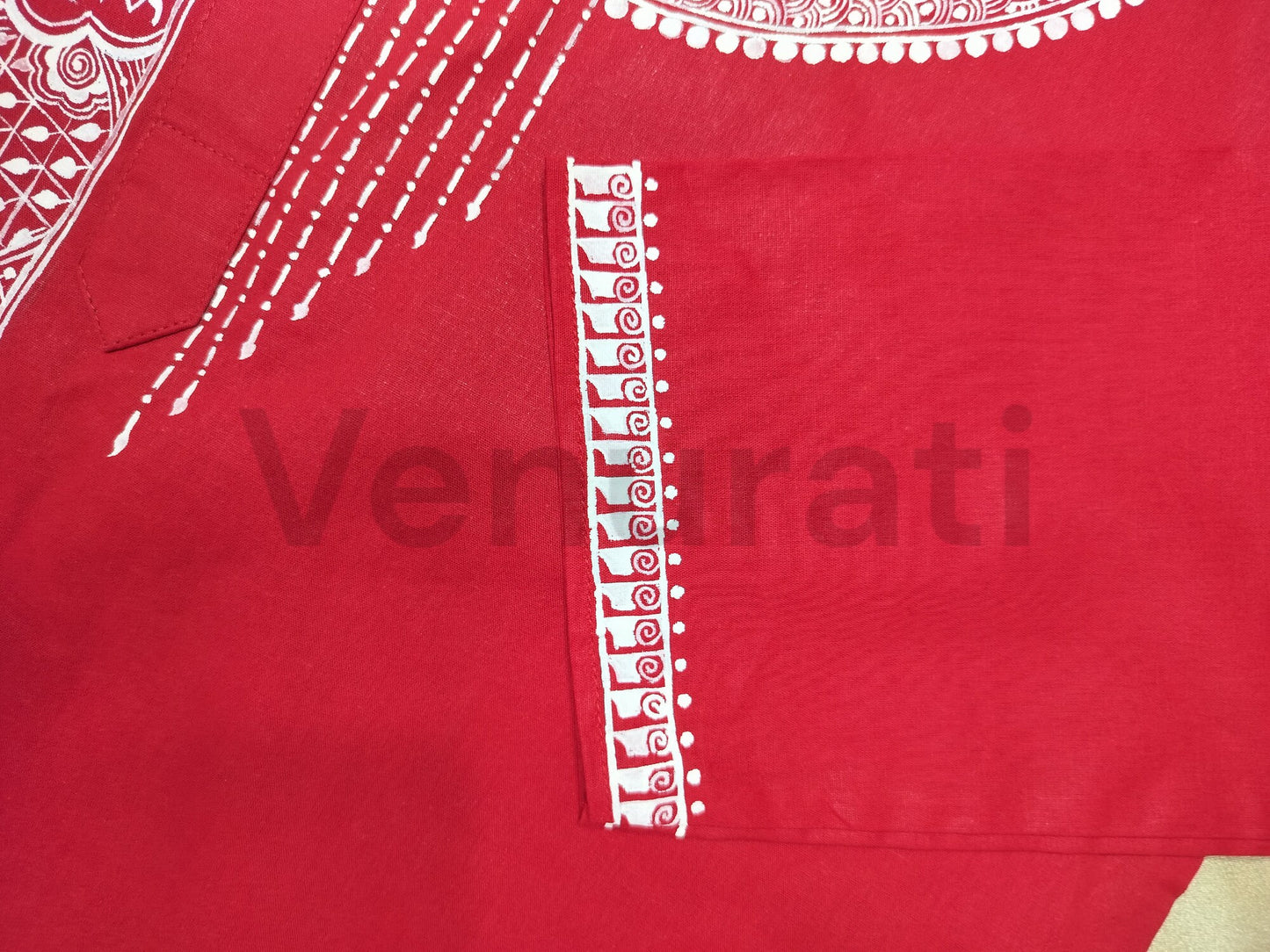 Hand painted Pure Cotton Kurta for Men's, Indian Style Men's Kurta, Handpaint Punjabi for Men's, Gift for Boyfriend