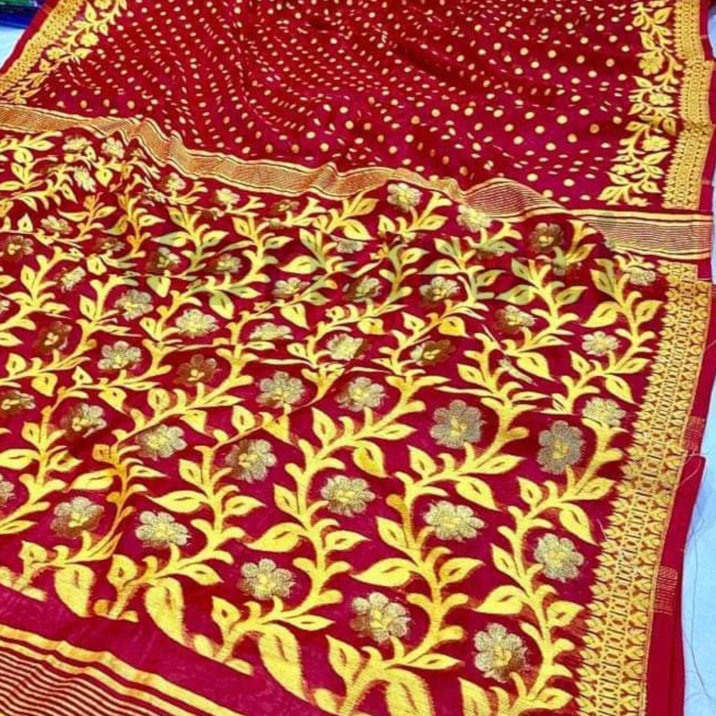 Bengals Dhakai Jamdani Saree Soft Jamdani Saree Comfortable Rich Work Handloom Jamdani Sari Gift for Durgapuja Diwali Anniversary