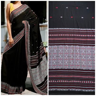 Authentic Assam Handwoven Khadi Cotton Saree Pure Mercerized Cotton Saree With Blouse Piece Dongria khadi Sari Begumpuri Jamdani Saree