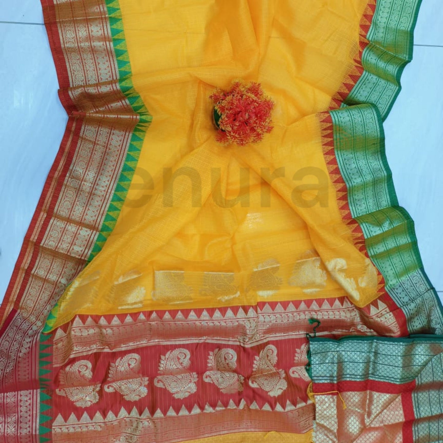 Authentic Kota Gadwal Silk Saree With Blouse Piece  Designer Bollywood Silk Saree by VENURATI
