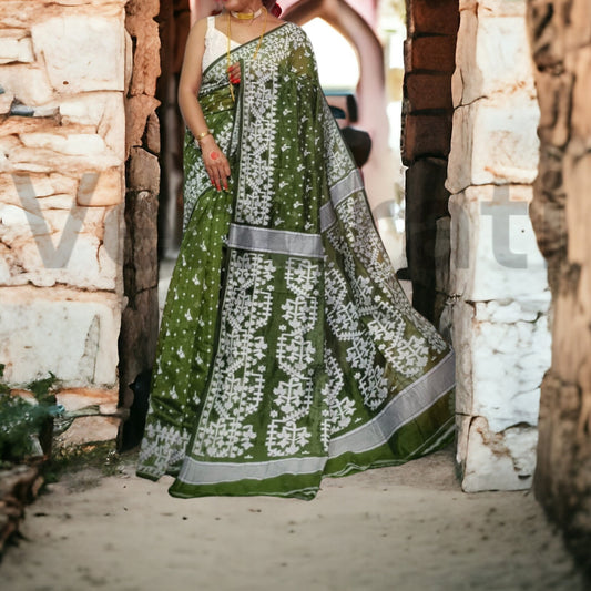 Cotton Soft Jamdani Saree Rich Texture And Work All Over Jamdani Work , Soft Dhakai Jamdani Saree Authentic Soft Jamdani Sari