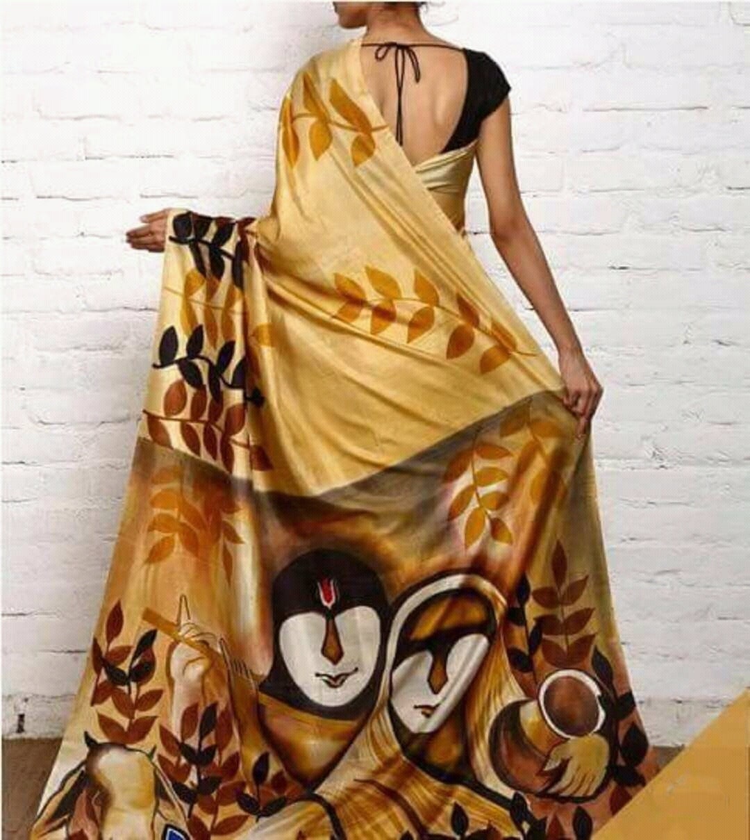 Authentic Murshidabad Silk Saree All Over Hand Paint Work Pure Handloom Soft Murshidabadi Silk Sari With Blouse Piece | Gift For Durga puja