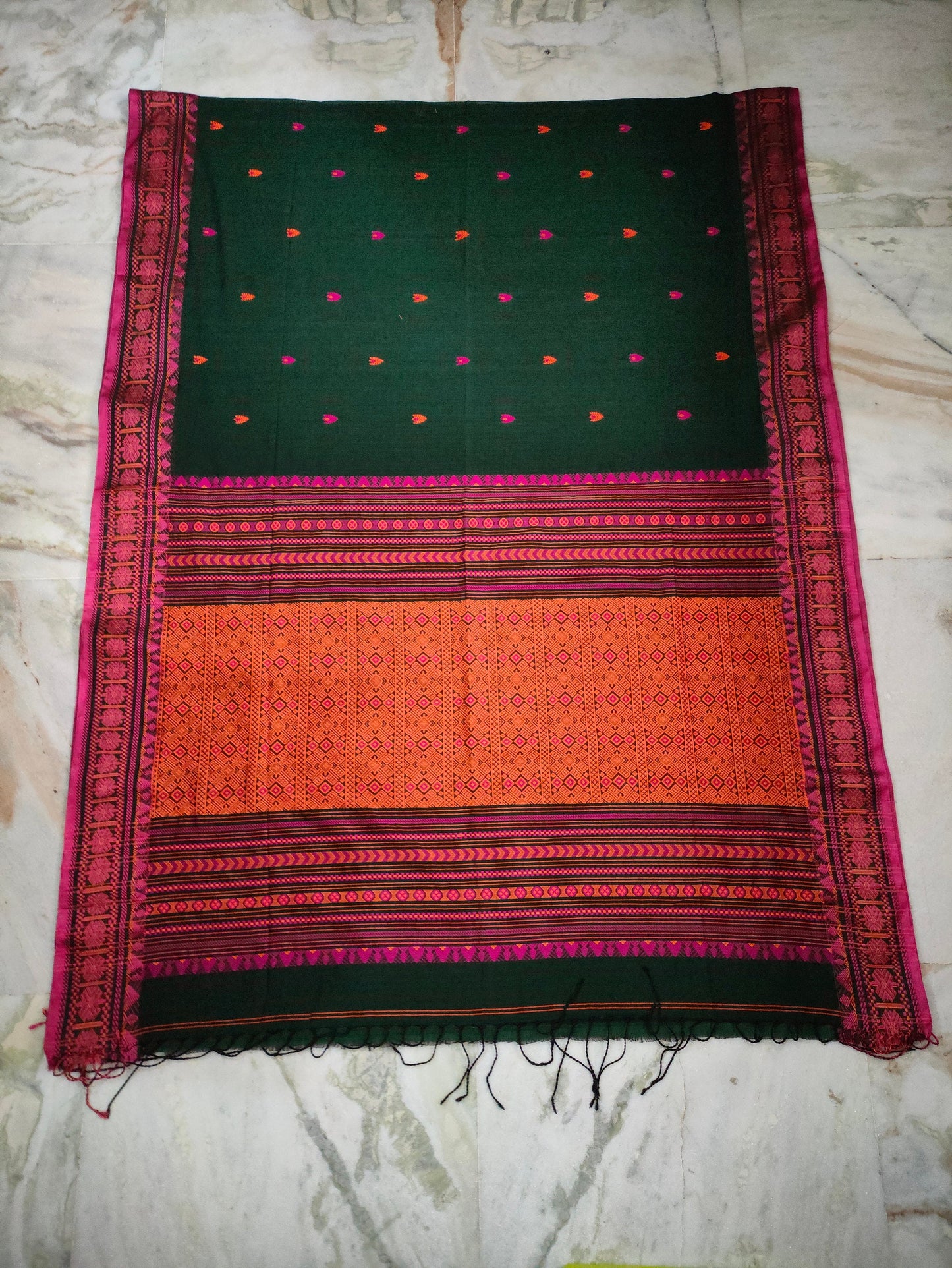 Authentic Assam Handwoven Khadi Cotton Saree Pure Mercerized Cotton Saree With Blouse Piece Dongria khadi Sari Begumpuri Jamdani Saree