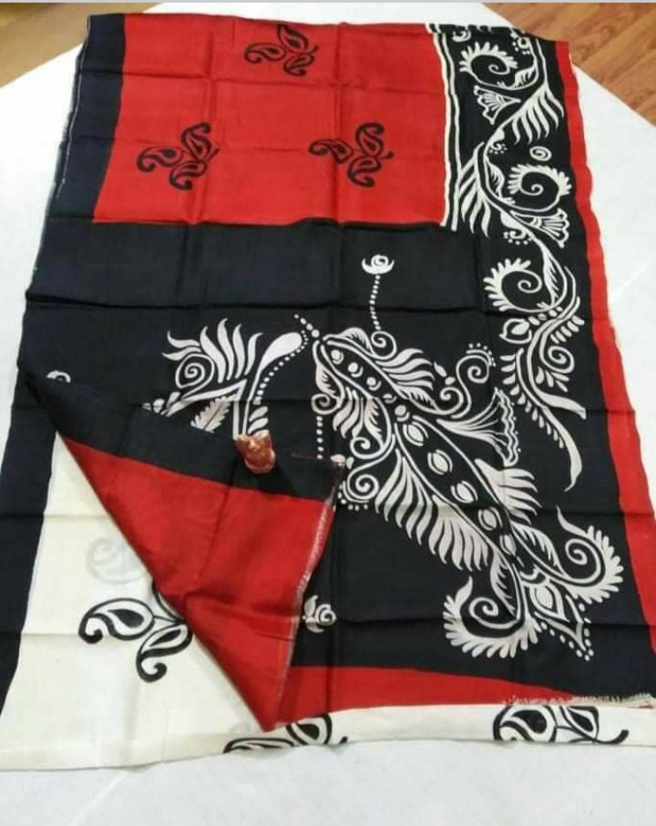 Authentic Murshidabad Silk Saree All Over Hand Paint Work Pure Handloom Soft Murshidabadi Silk Sari With Blouse Piece | Gift For Durga Puja