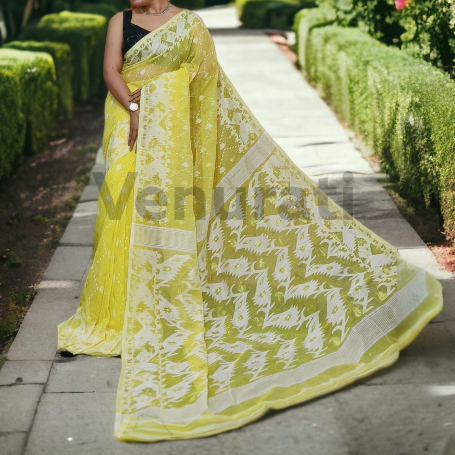 Dhakai Jamdani Saree - Handwoven Elegance from Bengal, Pure Jamdani Work Cotton Saree Regular Wear Saree Gift For Mom